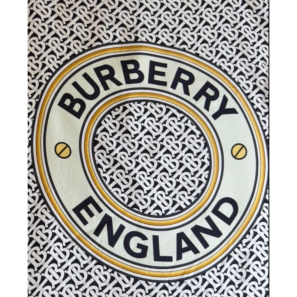 Burberry Scarf Women OS Grey Good Silk TB Monogram Logo Square 8041762